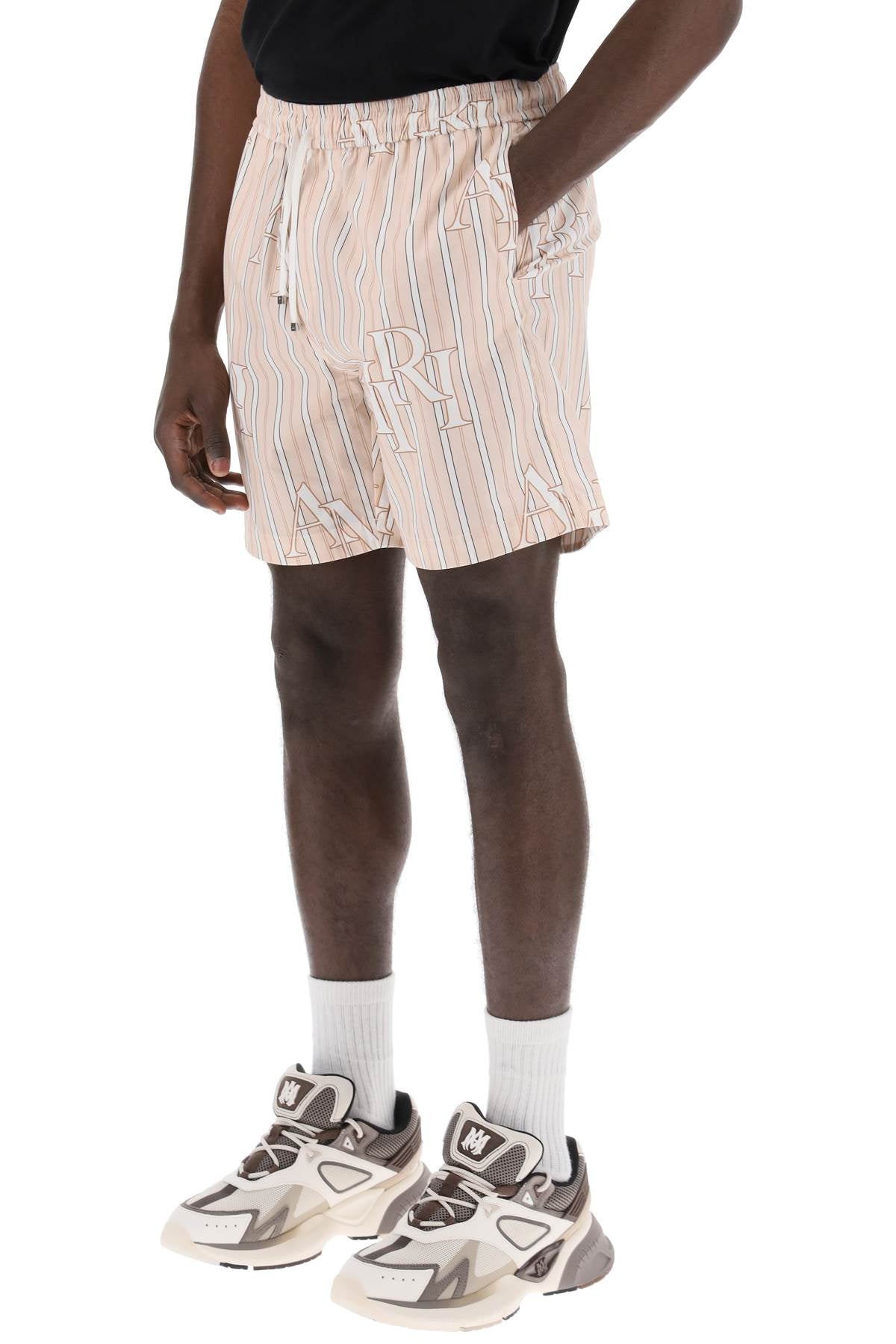 Amiri Striped Technical Poplin Bermuda Shorts with Logo image 3