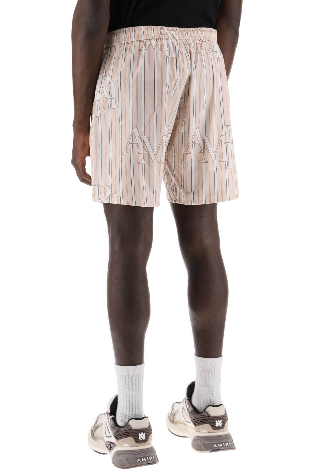 Amiri Striped Technical Poplin Bermuda Shorts with Logo image 2