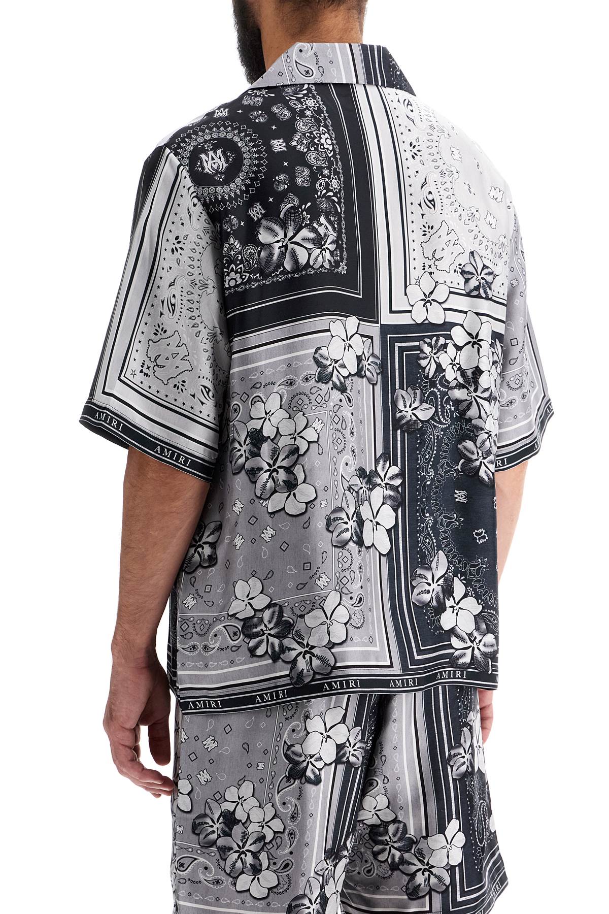 Amiri Floral Bandana Print Silk Bowling Shirt image 2