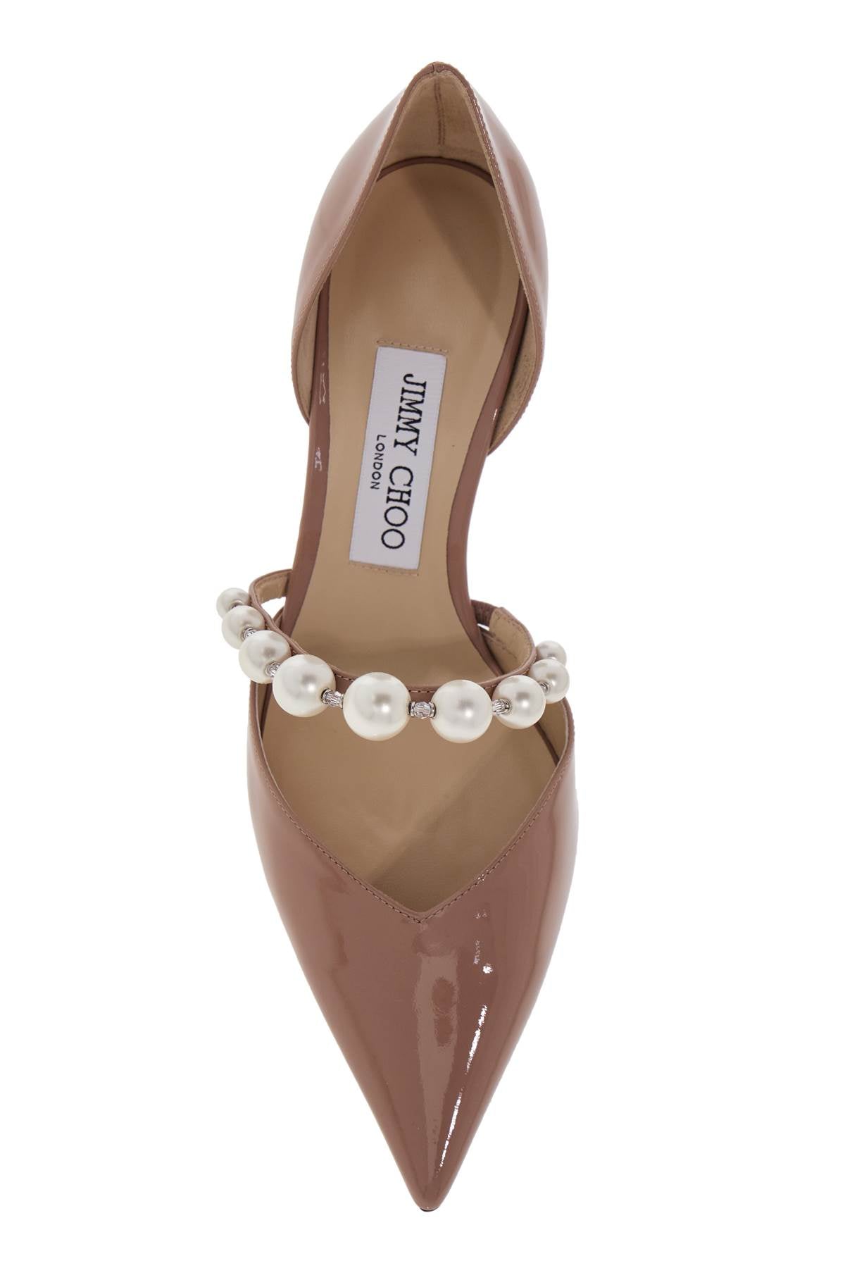 Jimmy Choo Aurelie Patent Leather Pointed Toe Pumps with Crystal and Pearl Detail image 1