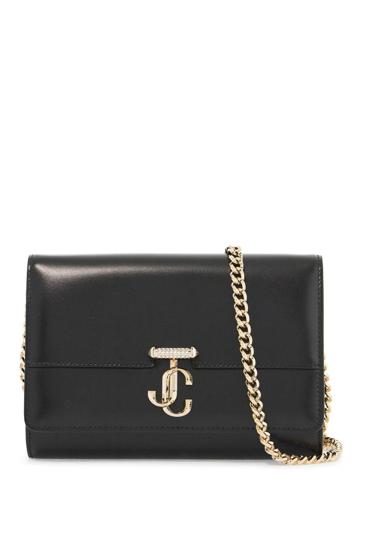 Jimmy Choo Avenue Leather Clutch with JC Monogram and Crystal Bar image 0