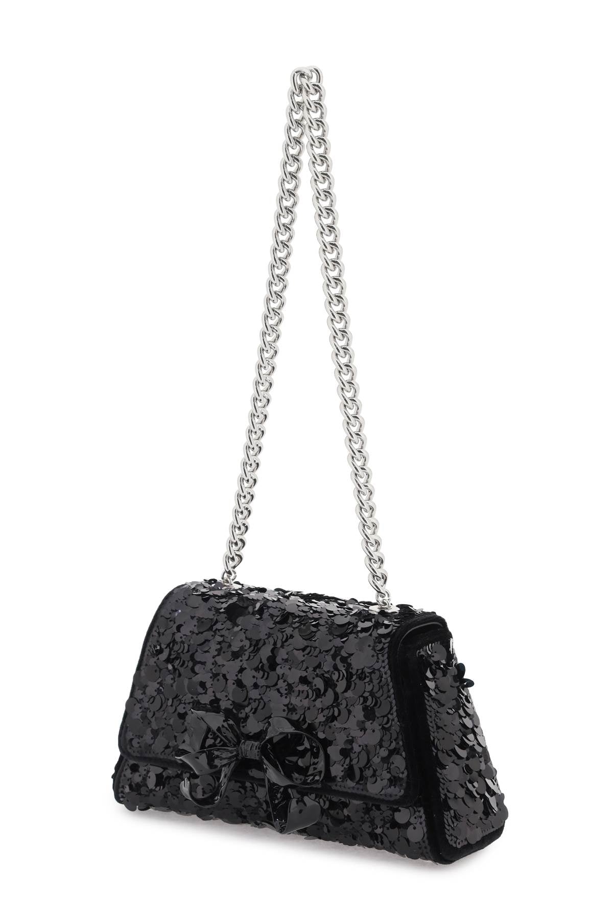 Self Portrait sequined bow mini shoulder bag image 2