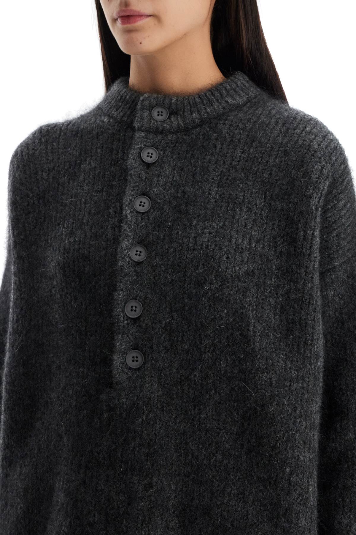 MR. MITTENS Sophia Oversized Ribbed Wool Mohair Shirt image 3