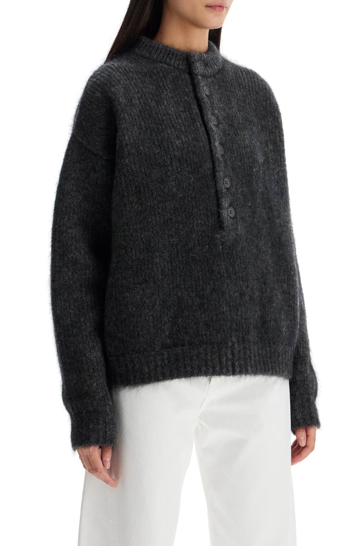 MR. MITTENS Sophia Oversized Ribbed Wool Mohair Shirt image 1