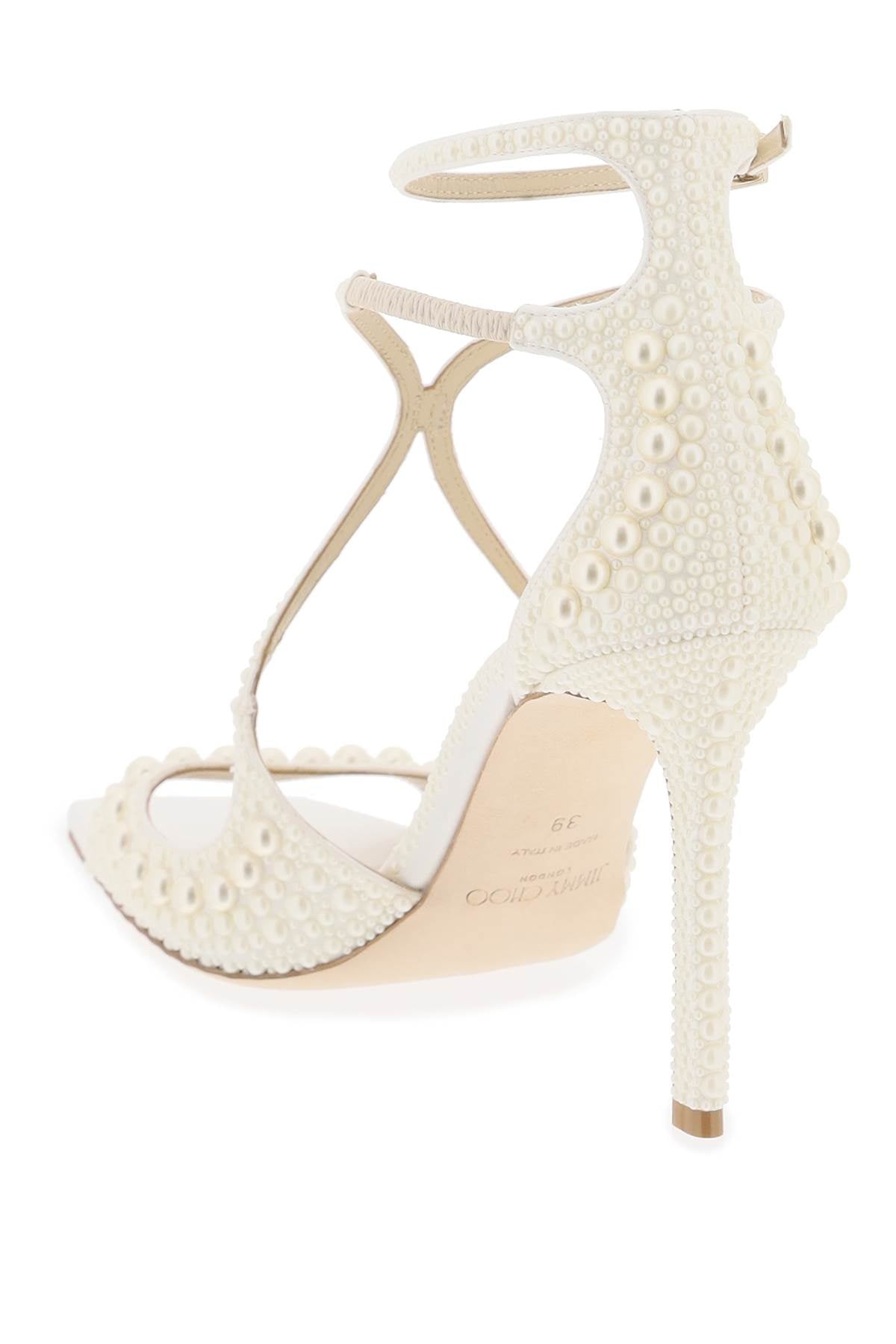 Jimmy Choo Azia 95 Pearl-Embellished Satin Sandals image 2