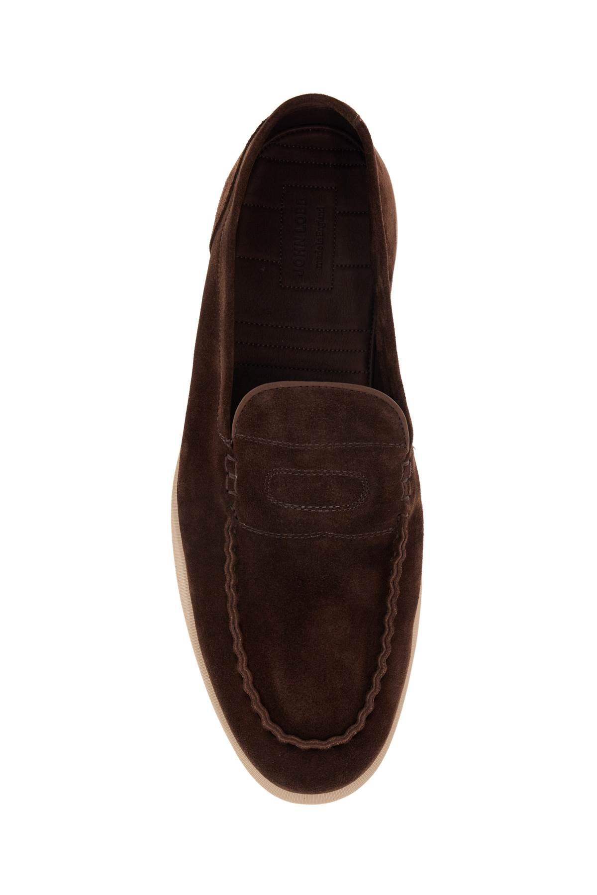 John Lobb dark brown suede casual shoes with velcro closure image 1