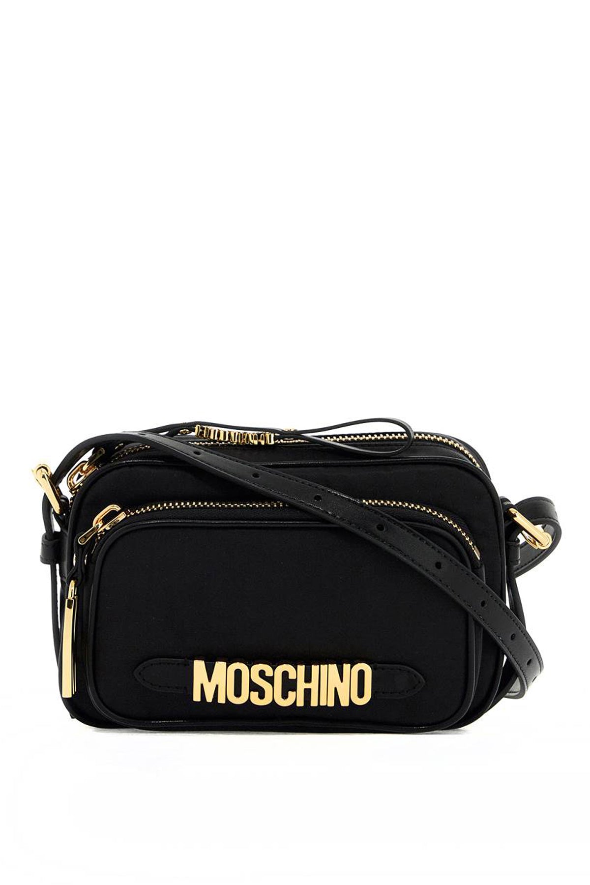 Moschino Mini Nylon Crossbody Bag with Metal Logo image 0