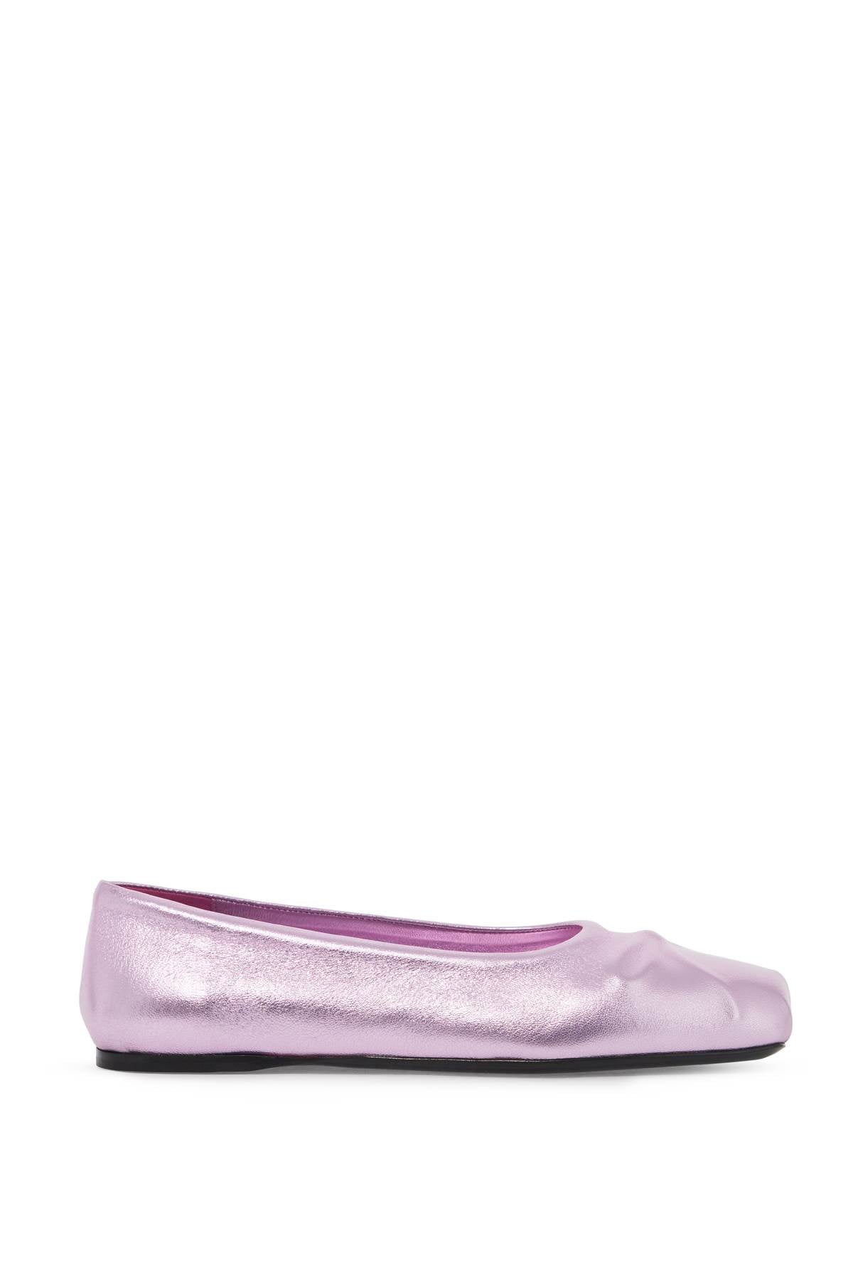 Marni Metallic Leather Ballerina Flats with Bow Detail image 0