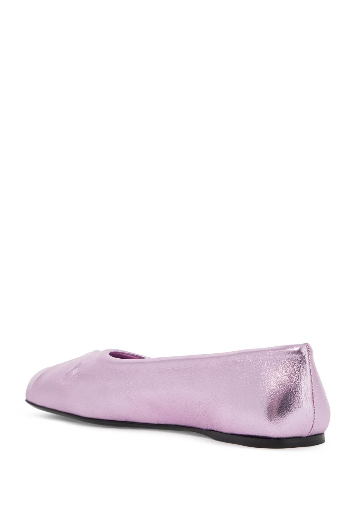 Marni Metallic Leather Ballerina Flats with Bow Detail image 2