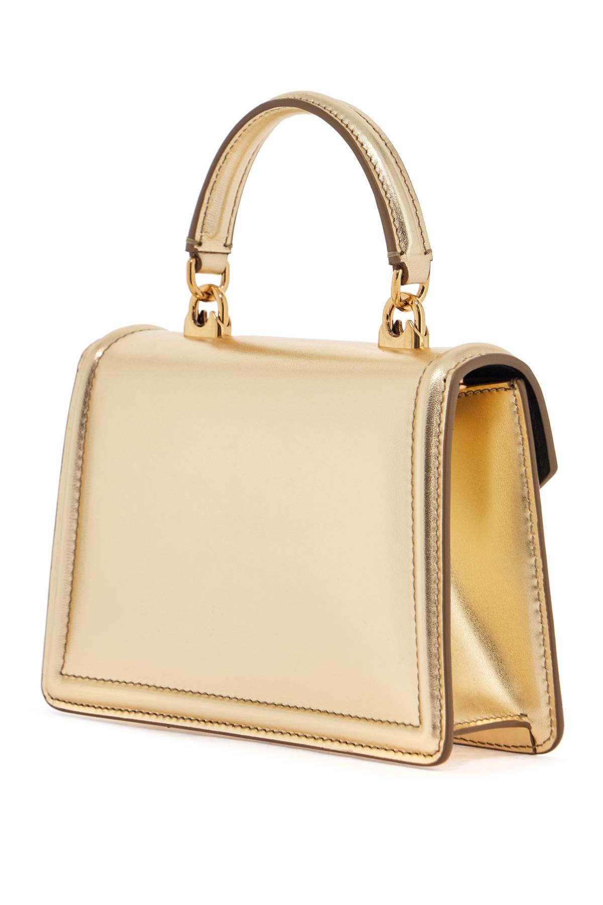 Dolce & Gabbana gold nappa shoulder bag with crystal heart and chain strap image 1