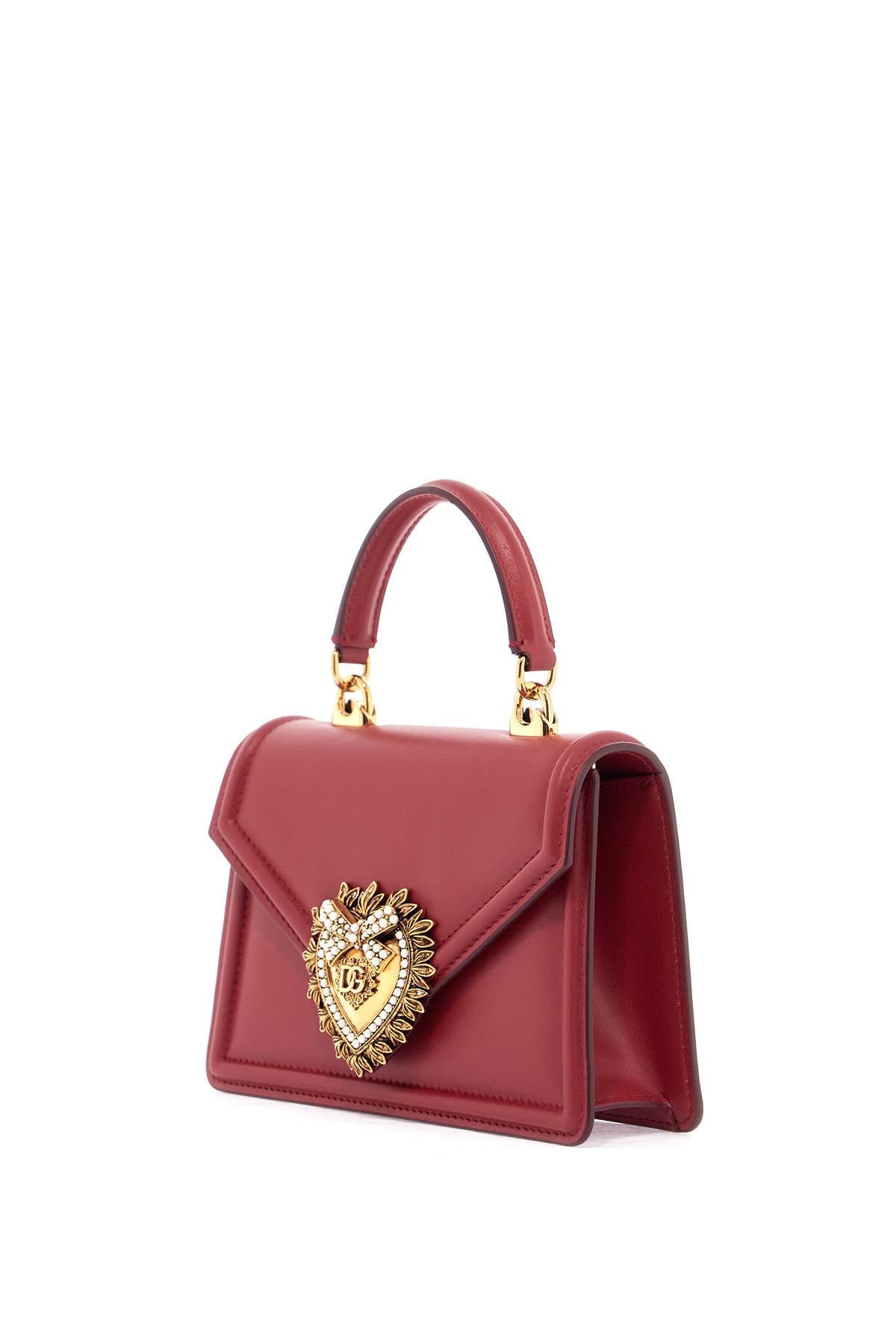 Dolce & Gabbana red poppy leather shoulder and crossbody bag with heart motif image 2