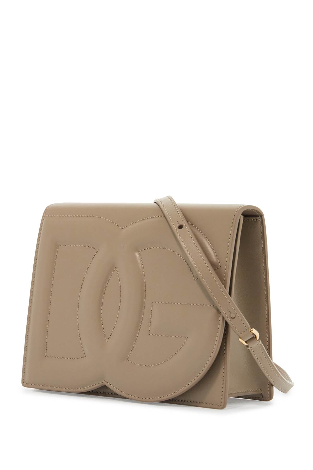 Dolce & Gabbana taupe calfskin crossbody bag with adjustable strap image 2