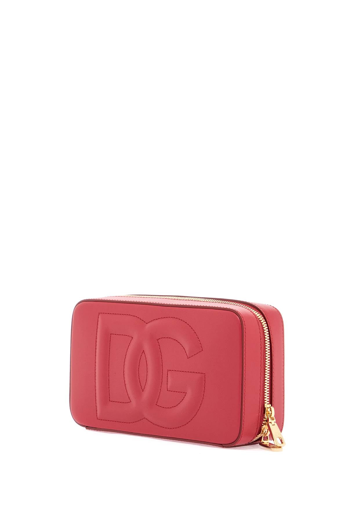 Dolce & Gabbana red calfskin shoulder bag with embossed logo image 2