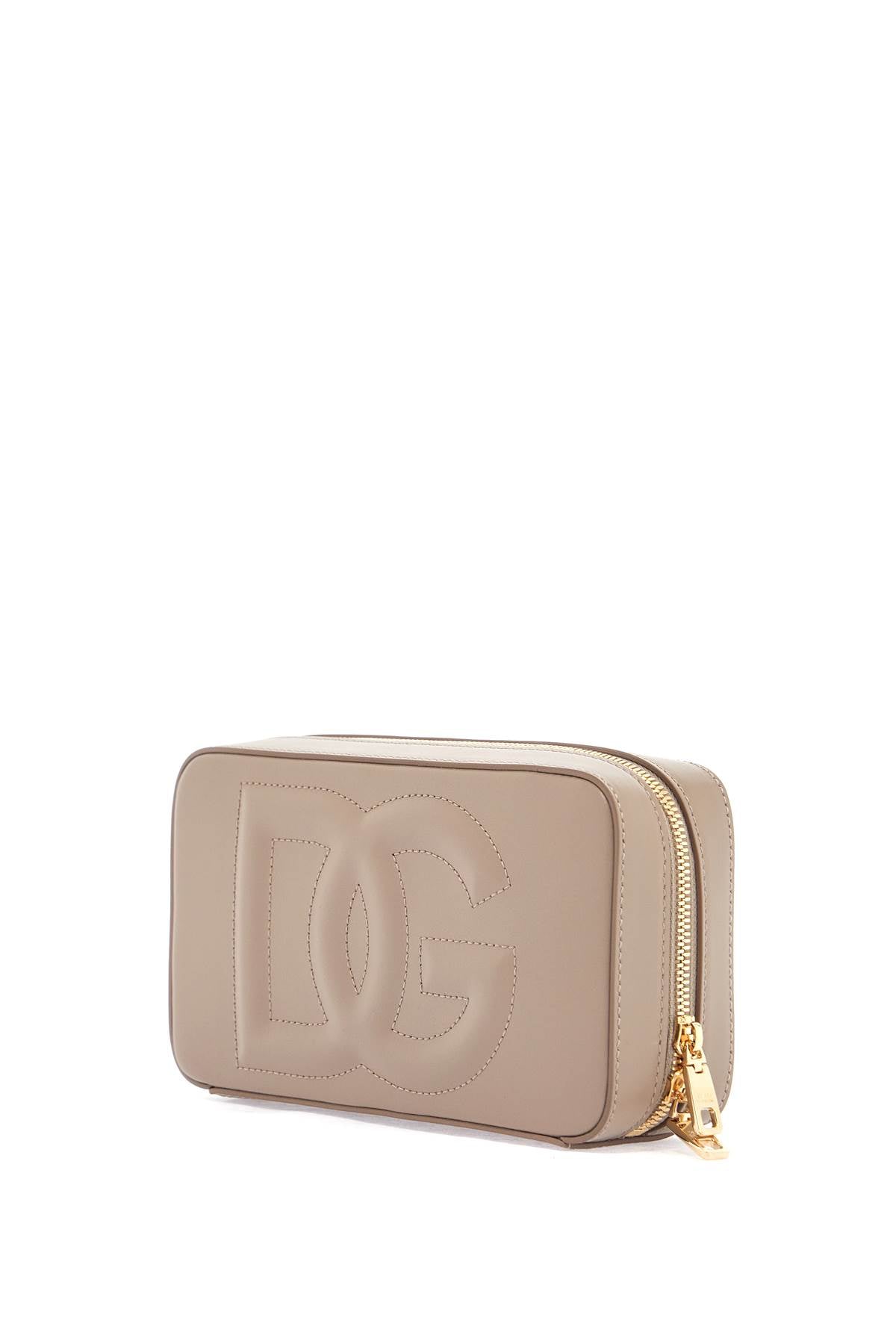 Dolce & Gabbana taupe leather shoulder bag with gold zip image 2