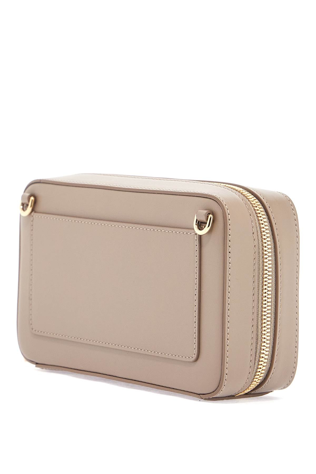 Dolce & Gabbana taupe leather shoulder bag with gold zip image 1