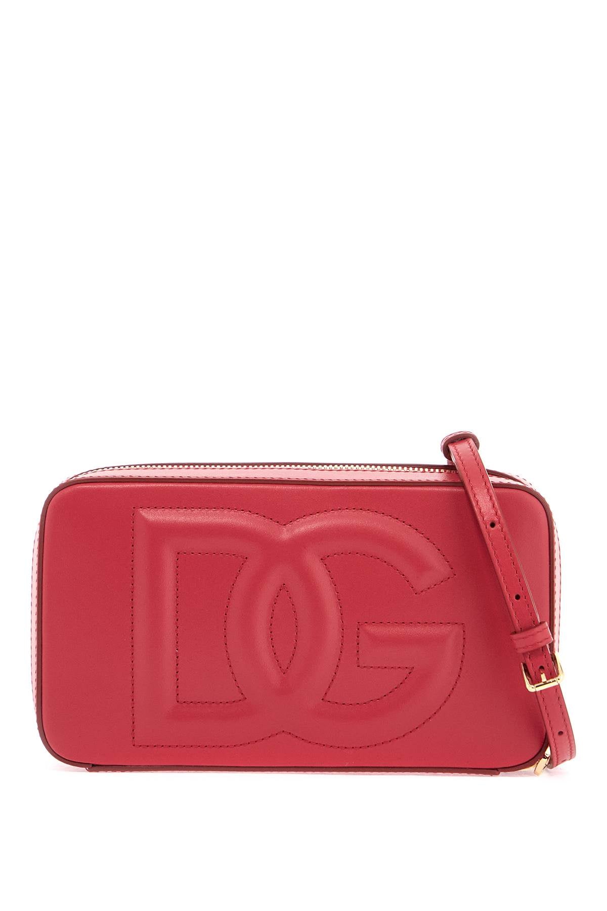 Dolce & Gabbana red calfskin shoulder bag with embossed logo image 0