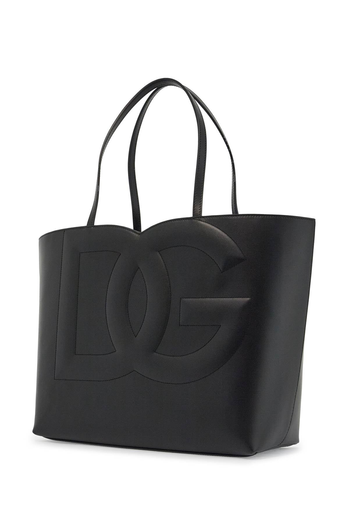 Dolce & Gabbana black calfskin shopping bag with embossed logo image 2