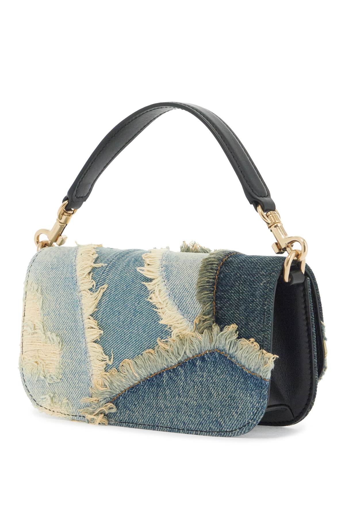 Dolce & Gabbana Patchwork Denim Shoulder Bag with DG Logo image 1