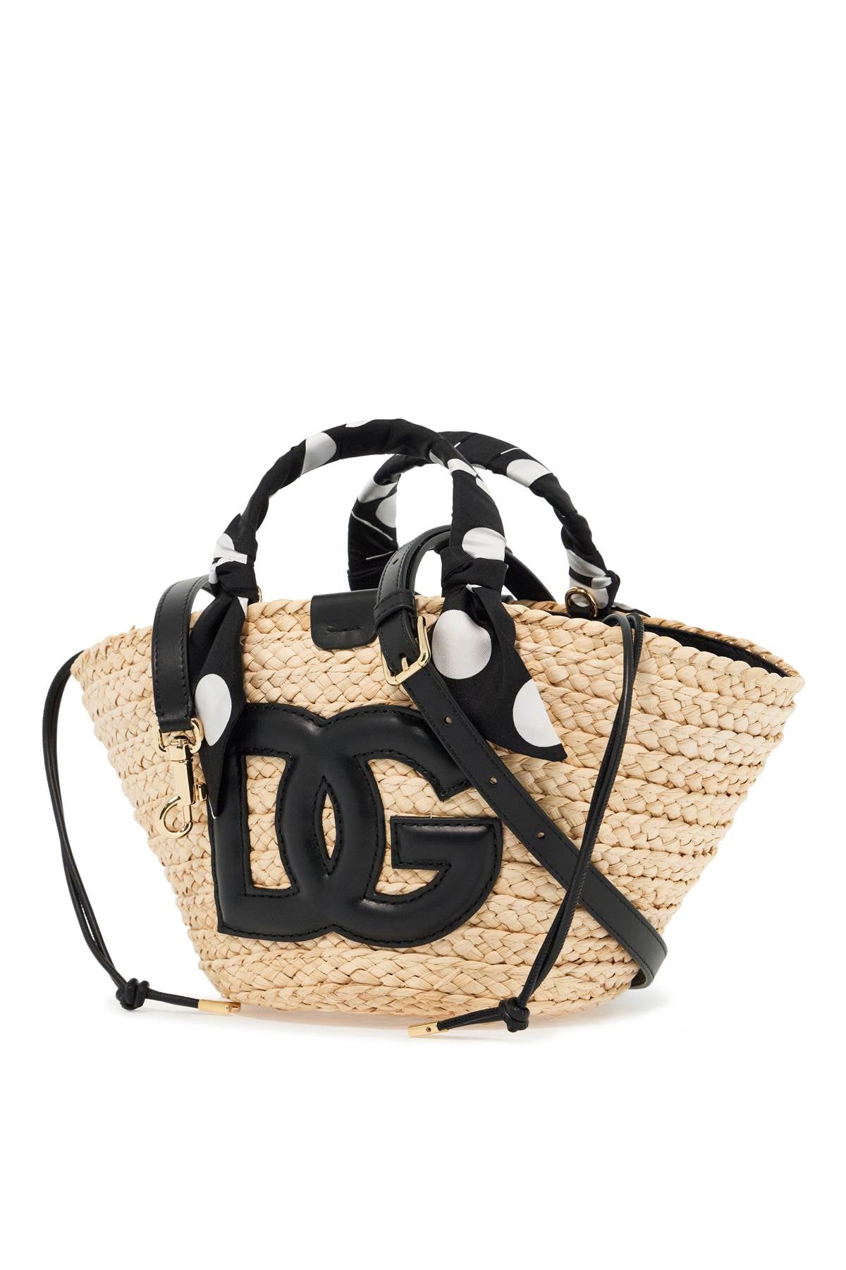 Dolce & Gabbana Kendra Raffia Tote Bag with Leather Logo image 2