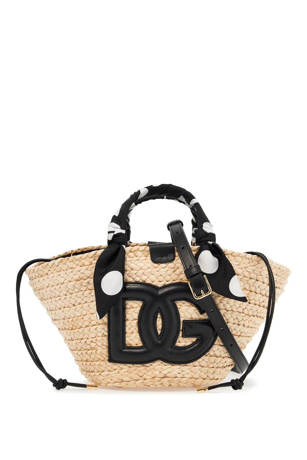 Dolce & Gabbana Kendra Raffia Tote Bag with Leather Logo image 0