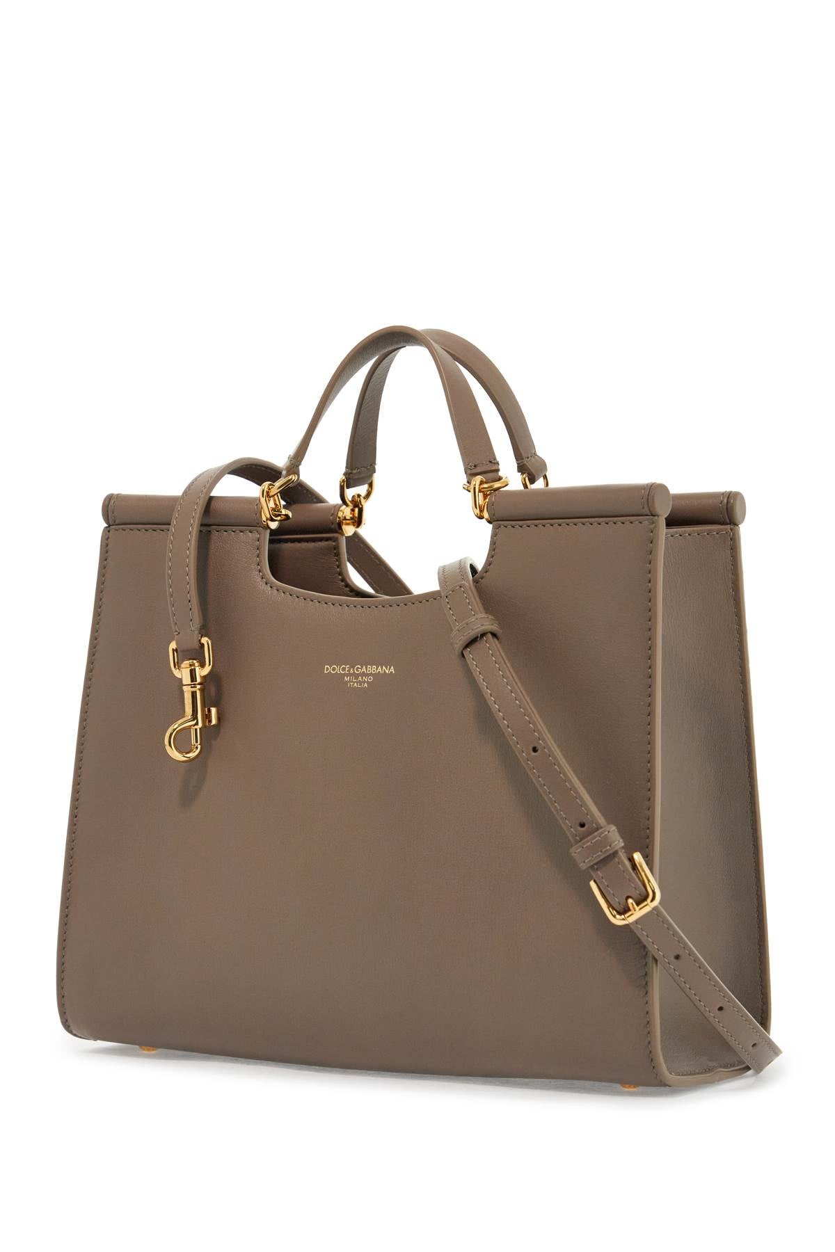 Dolce & Gabbana beige calfskin tote bag with adjustable shoulder strap image 2