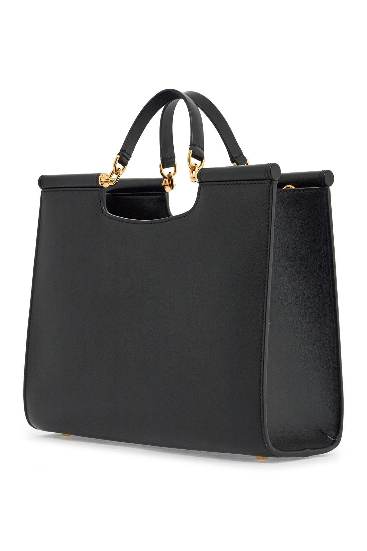 Dolce & Gabbana black calfskin tote bag with adjustable shoulder strap image 1