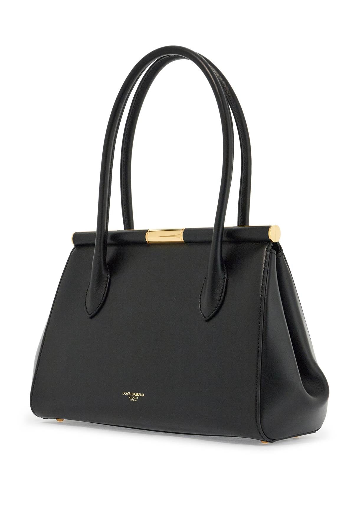 Dolce & Gabbana black calfskin handbag with snap closure image 1