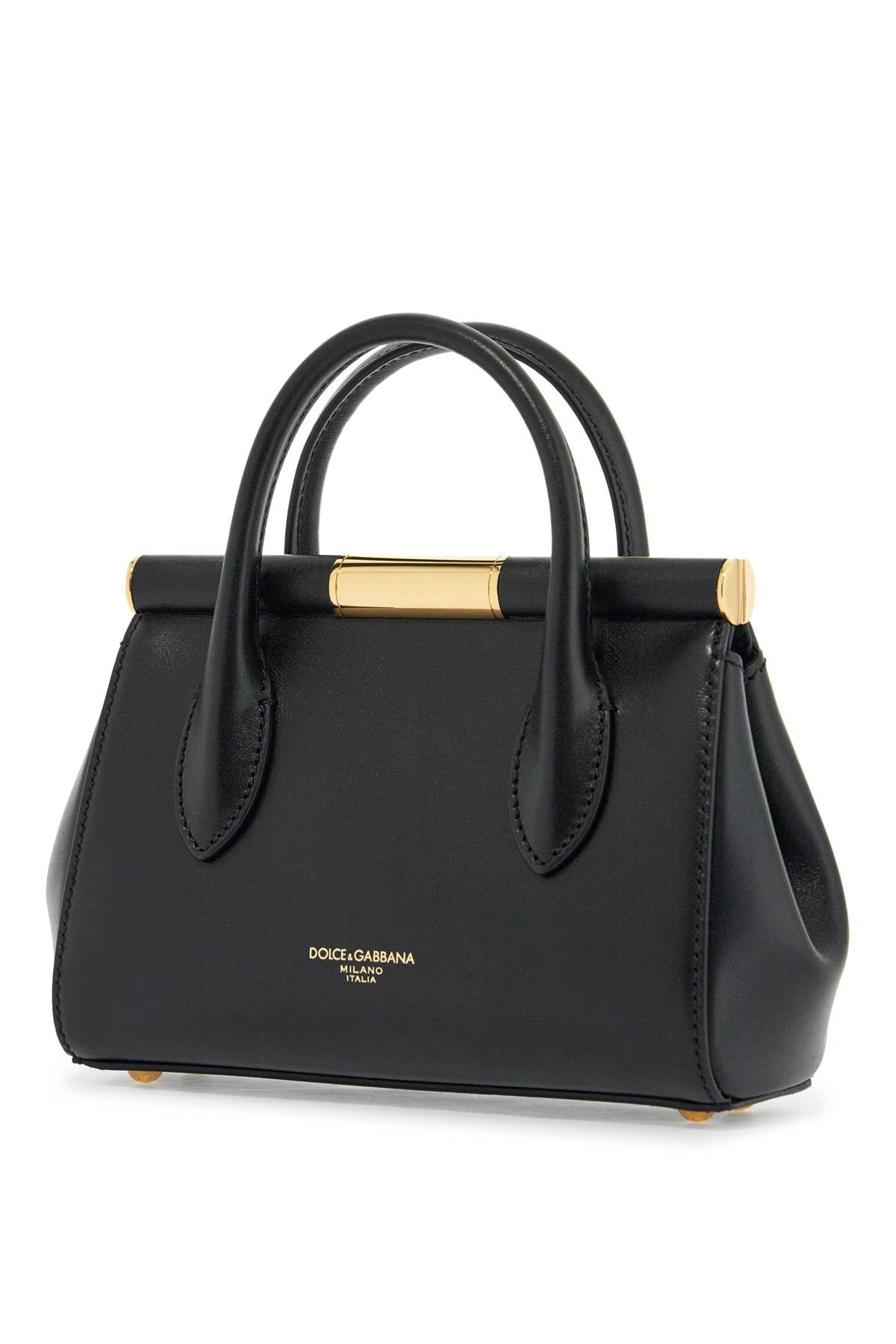 Dolce & Gabbana black calfskin handbag with gold chain image 1