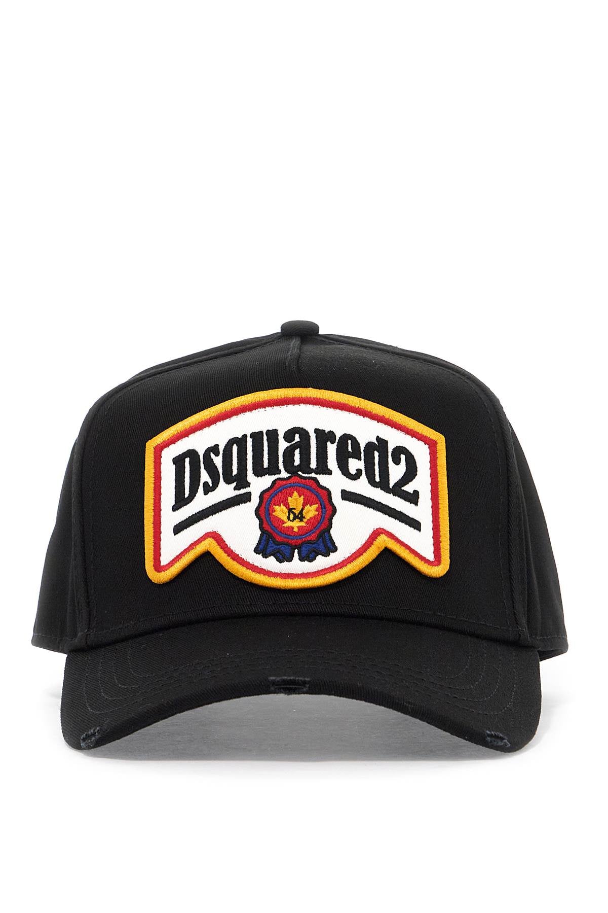 DSQUARED2 Cotton Gabardine Baseball Cap with Destroyed Details image 0