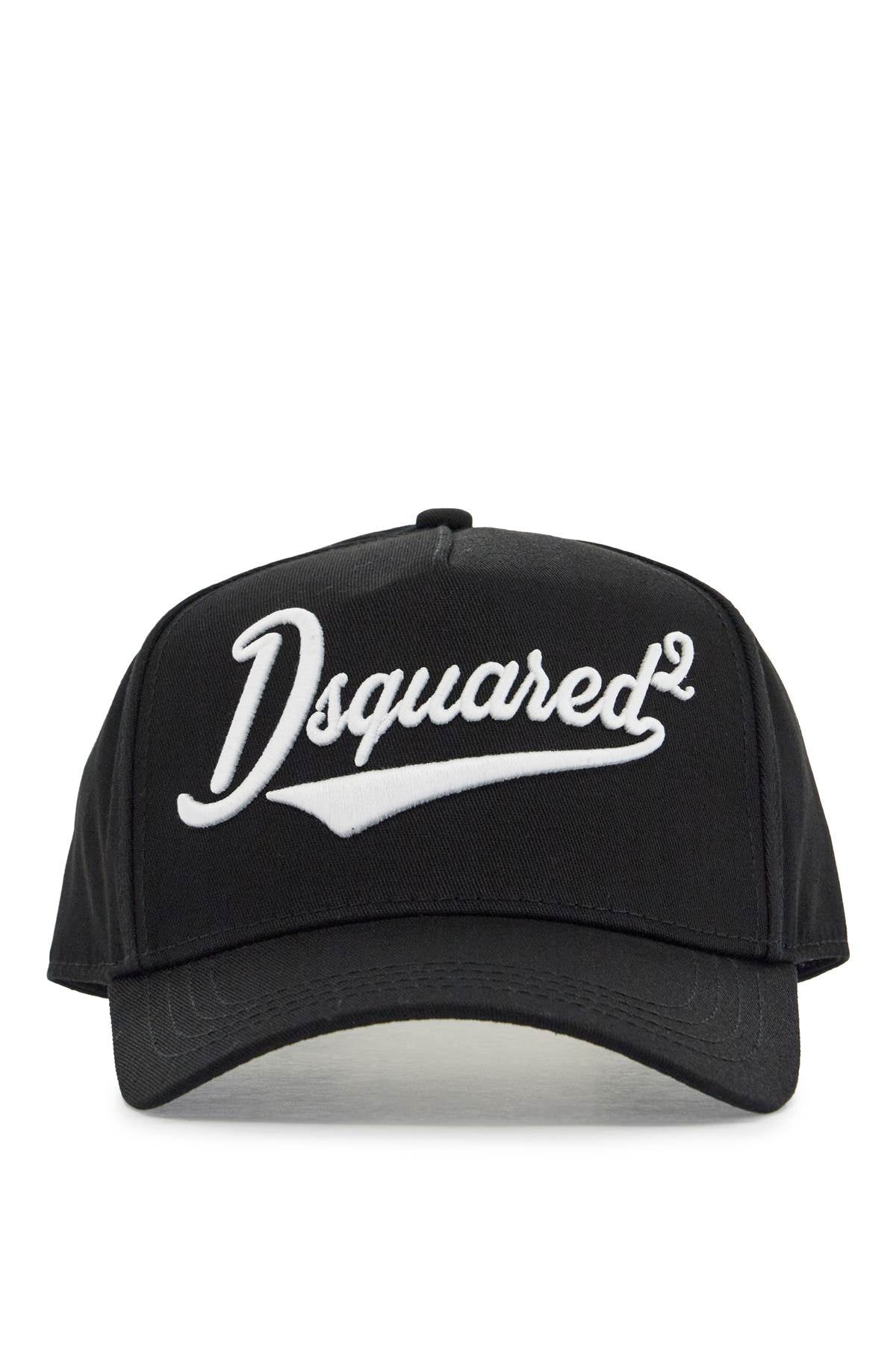 Dsquared2 black adjustable curved brim embroidered baseball cap image 0