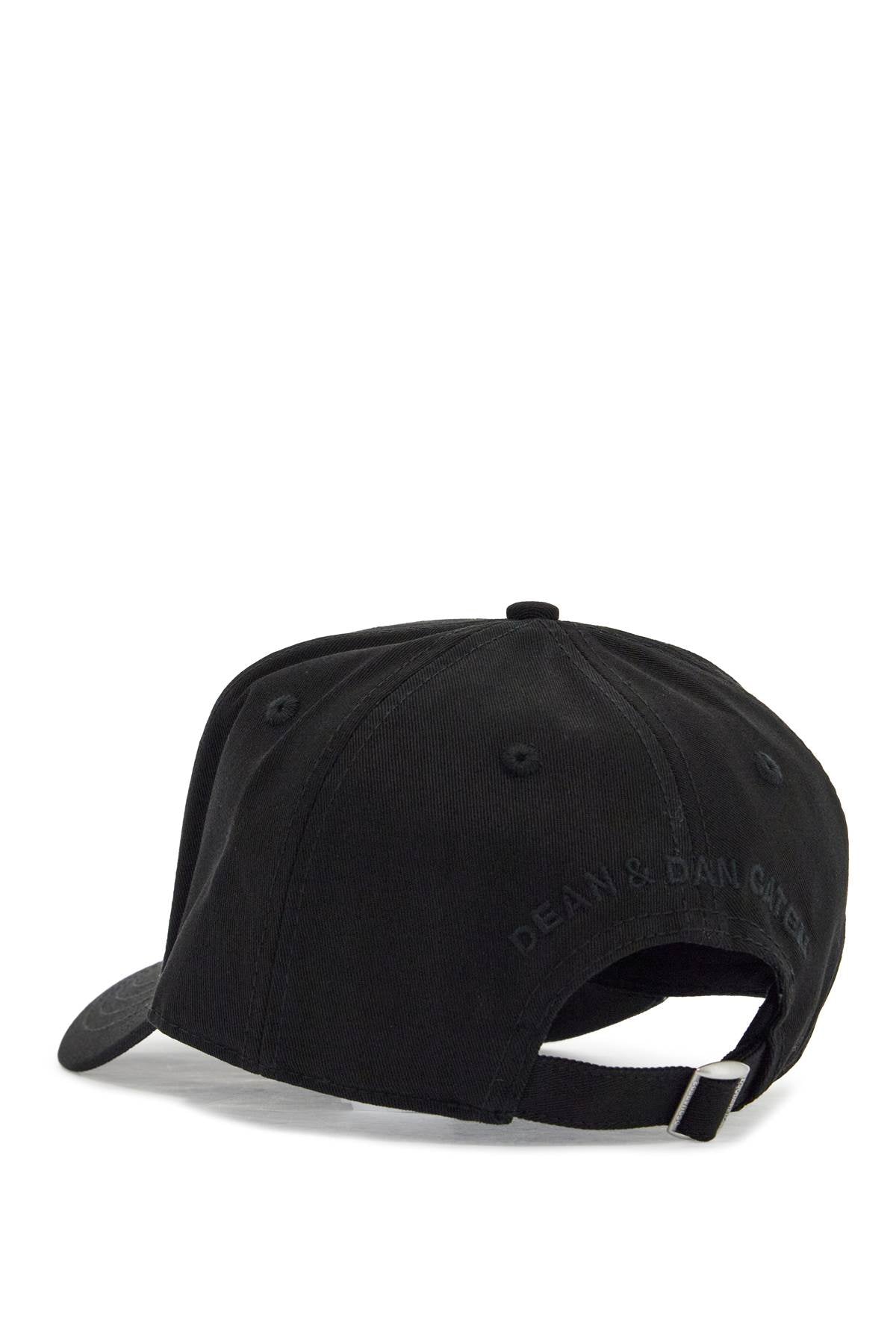 Dsquared2 cappello da baseball nero con logo grigio e visiera curvata image 1