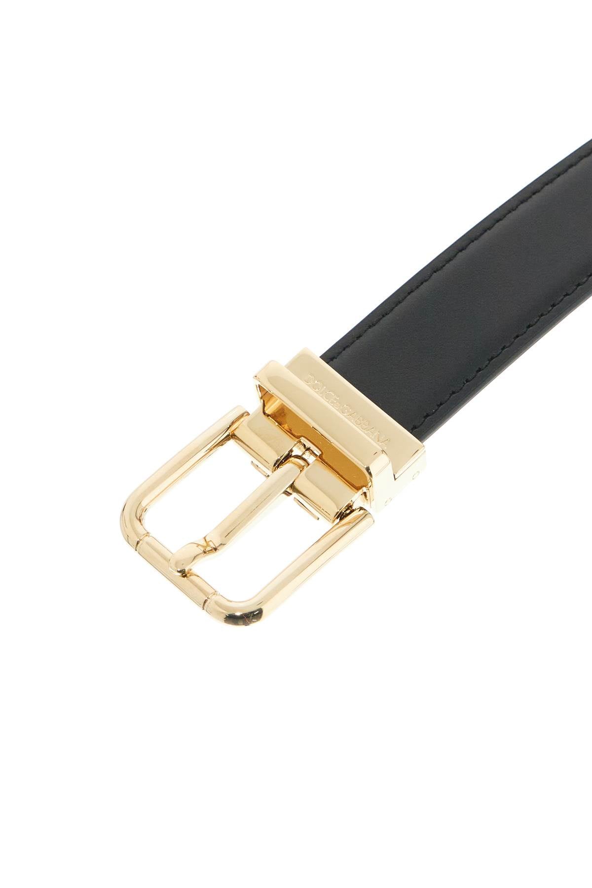 Dolce & Gabbana Smooth Leather DG Belt with Adjustable Buckle image 2