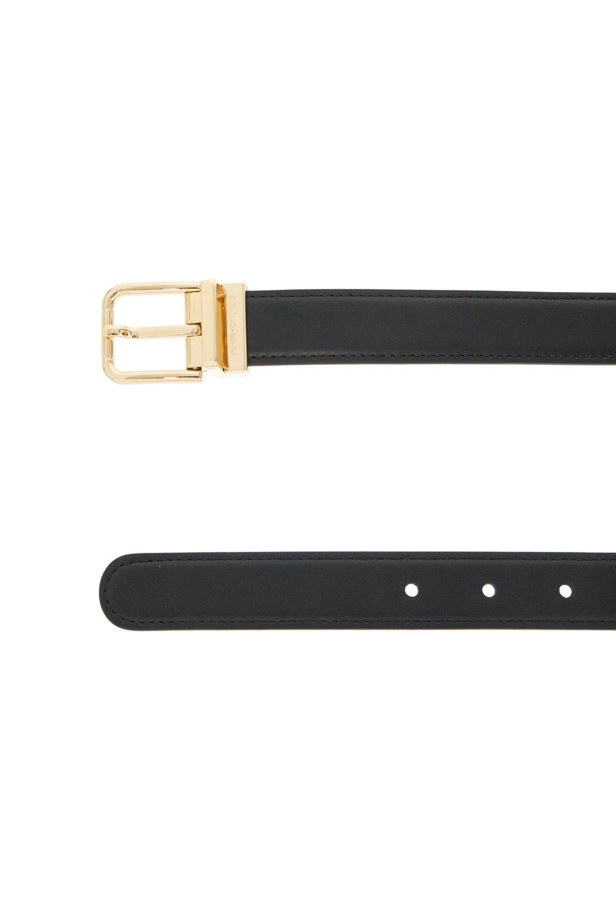 Dolce & Gabbana Smooth Leather DG Belt with Adjustable Buckle image 1