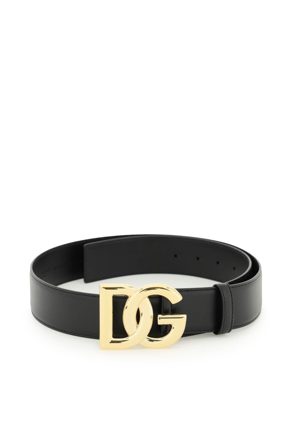 Dolce & Gabbana Leather Belt with Logo Buckle image 0