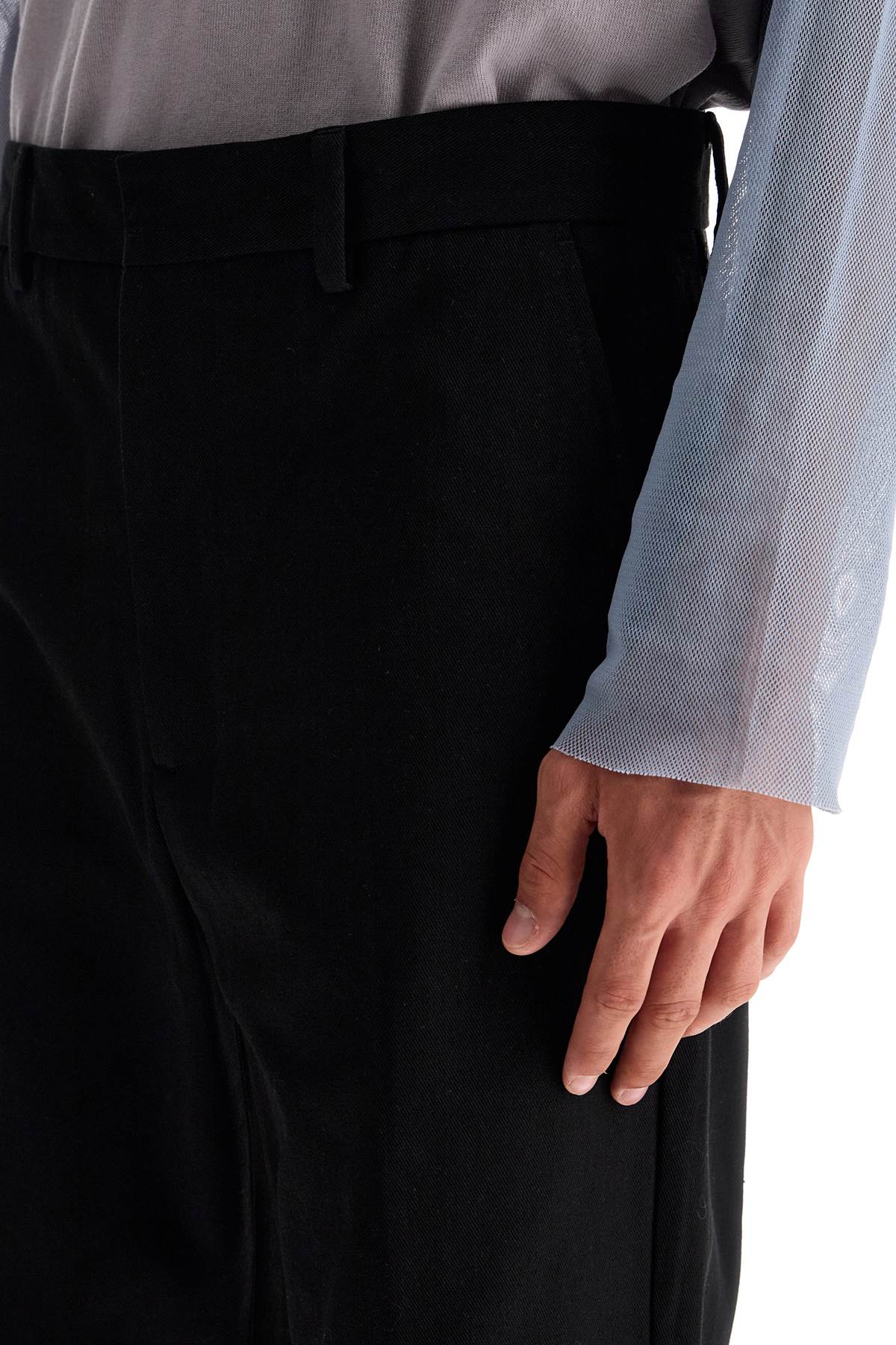 Acne Studios straight leg twill trousers in nine words image 3