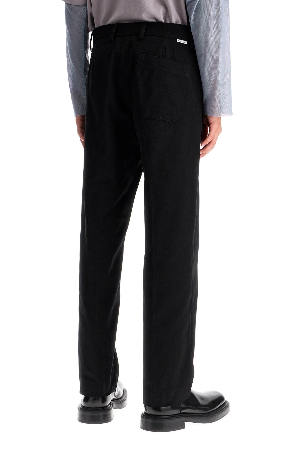 Acne Studios straight leg twill trousers in nine words image 2