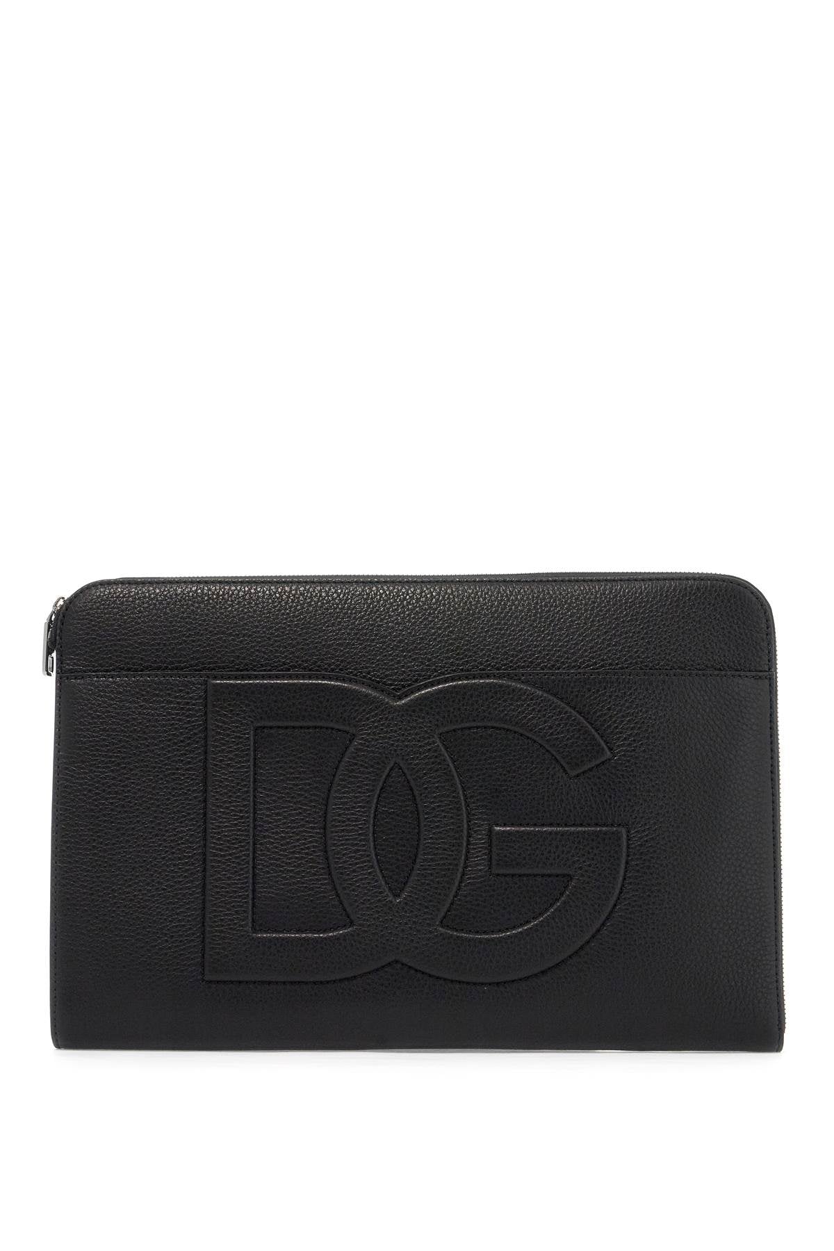 Dolce & Gabbana large hammered leather pouch image 0