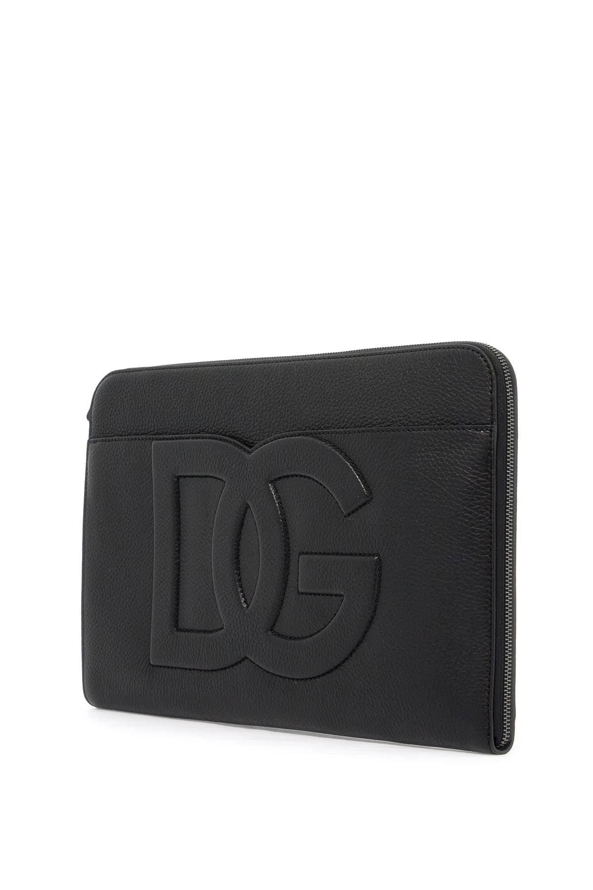 Dolce & Gabbana large hammered leather pouch image 2