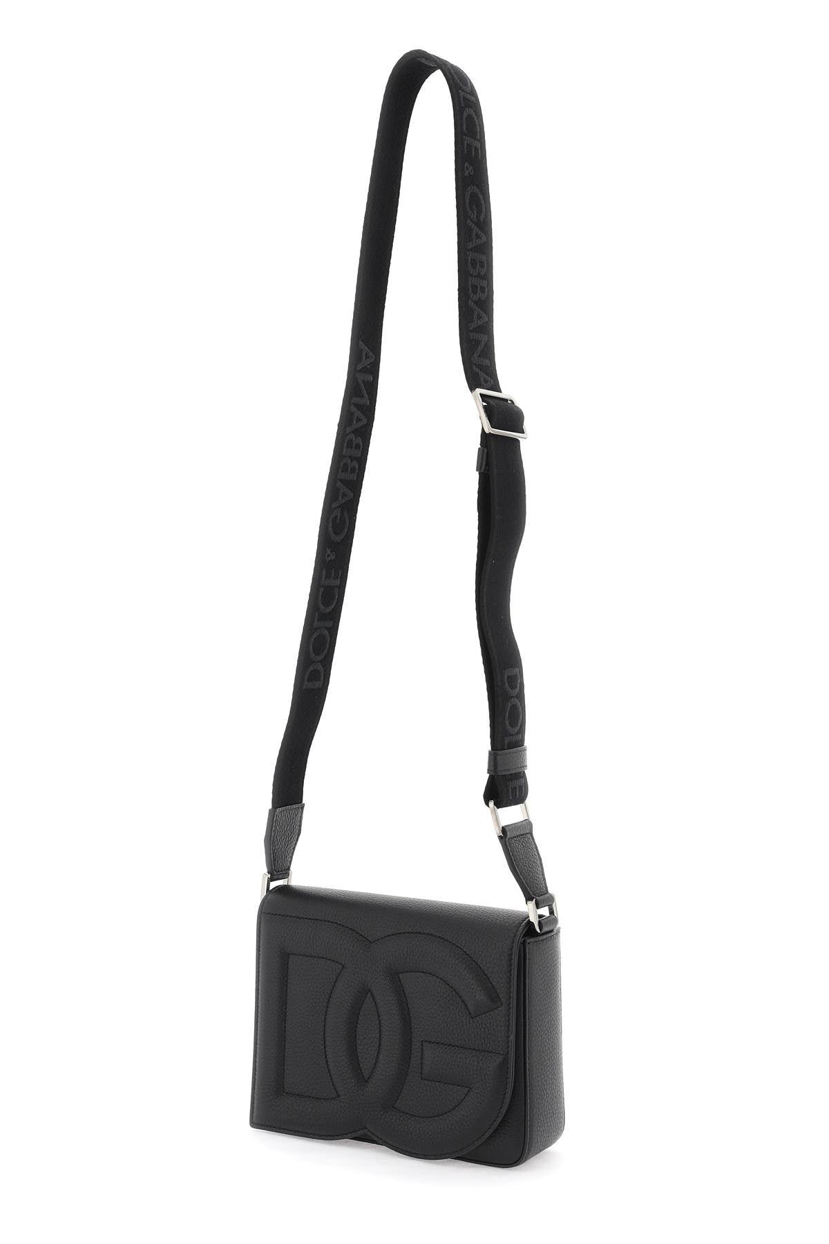 Dolce & Gabbana Hammered Leather Shoulder Bag with DG Logo image 2