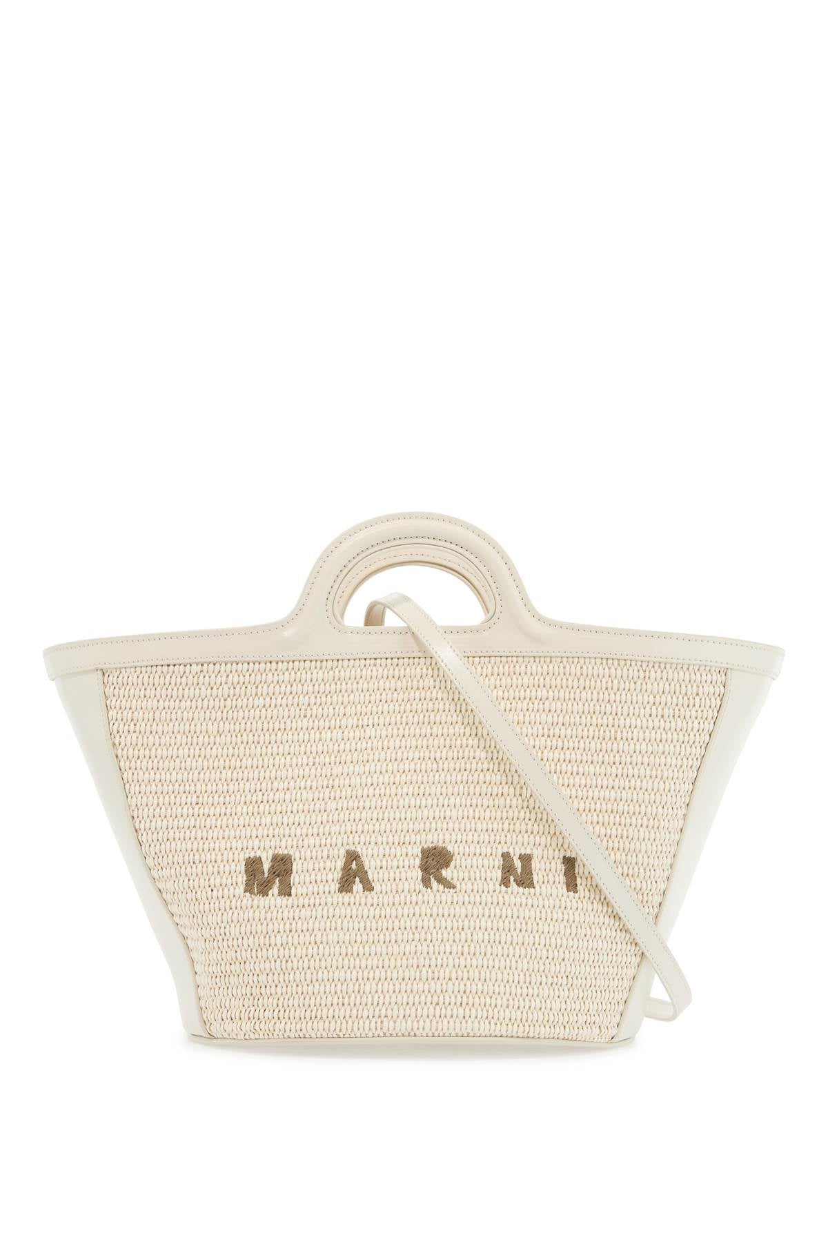 MARNI Beige Cotton and Nylon Woven Handbag image 0