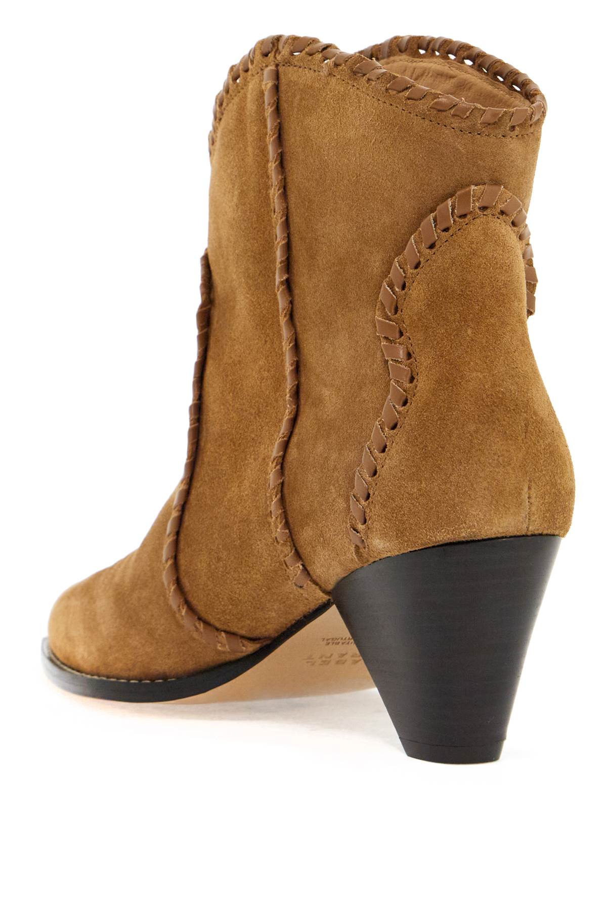 Isabel Marant Darizo Suede Leather Ankle Boots with Embroidered Details image 2