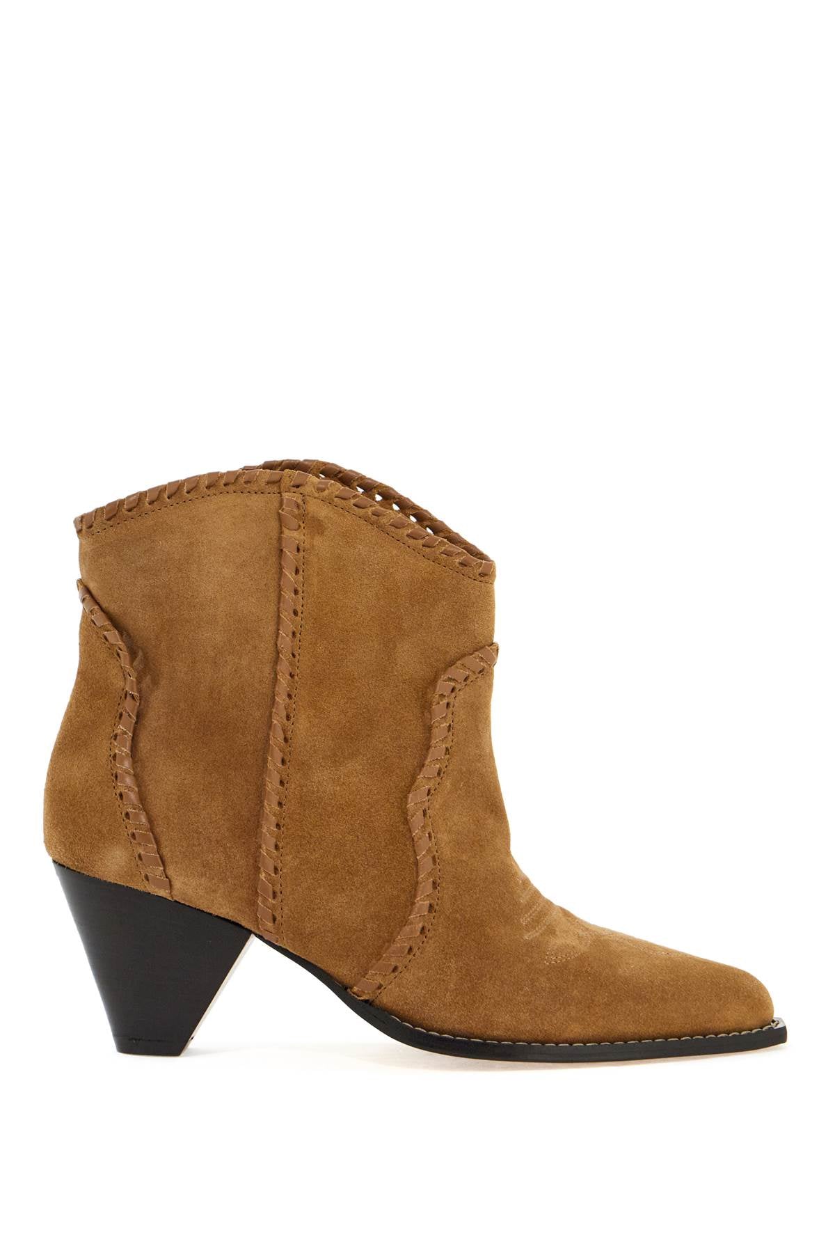 Isabel Marant Darizo Suede Leather Ankle Boots with Embroidered Details image 0