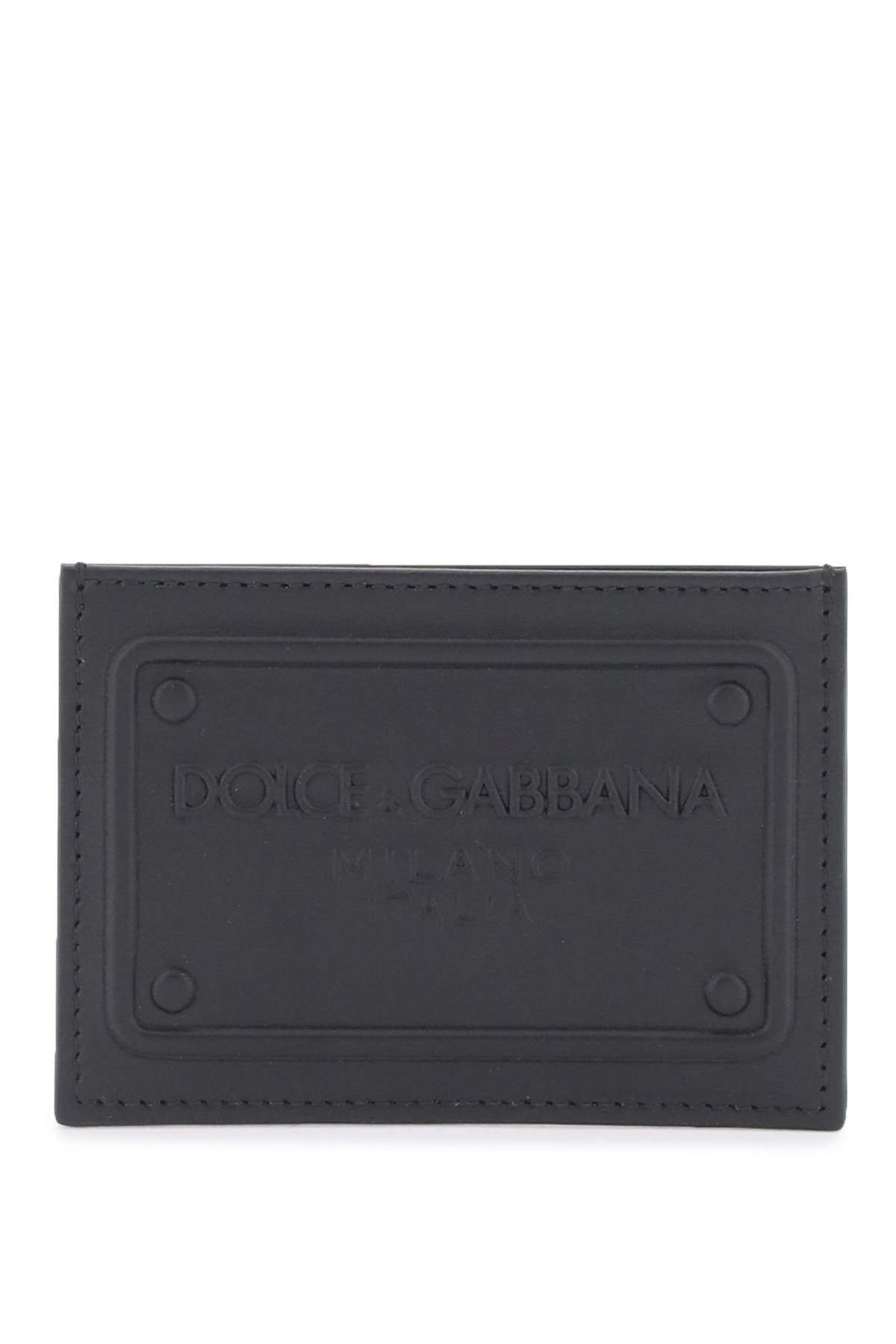 Dolce & Gabbana embossed logo leather cardholder image 0