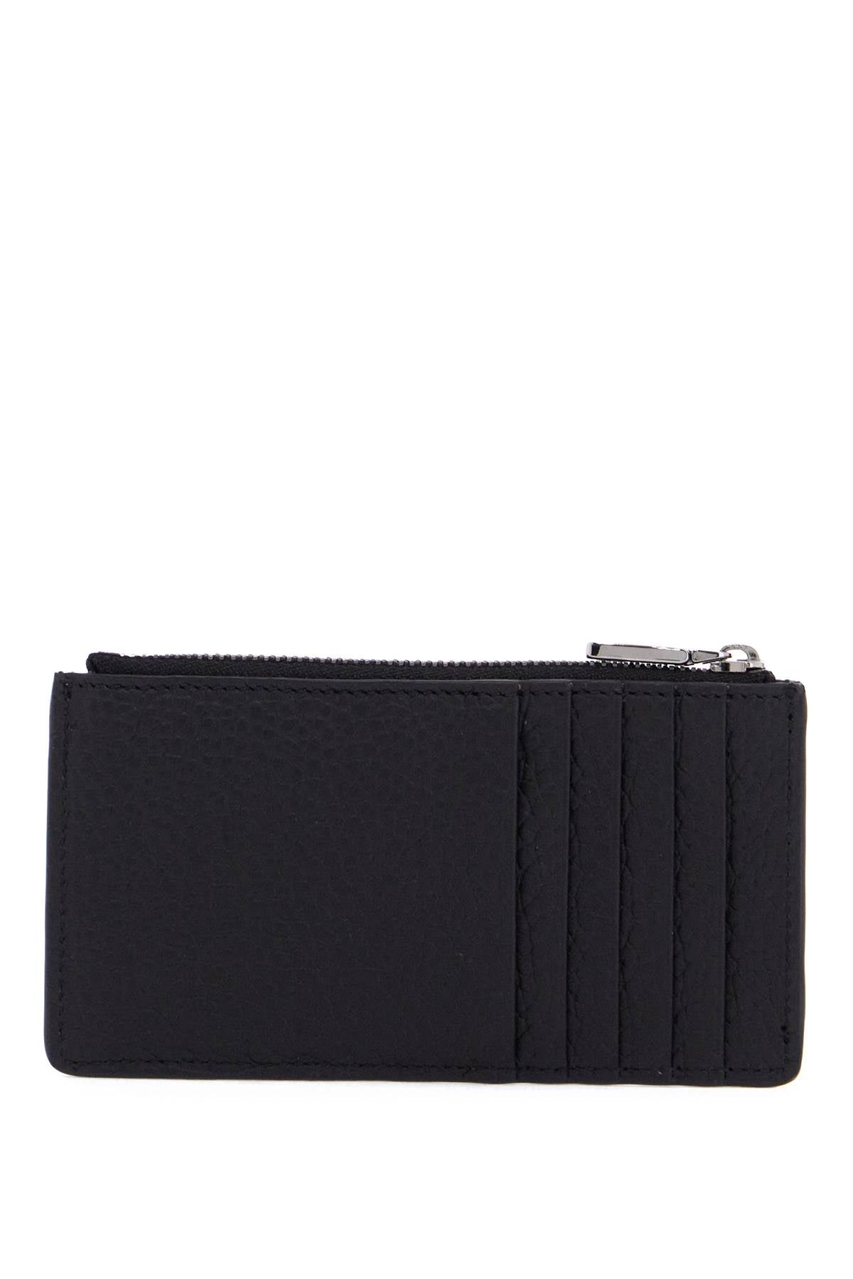 Dolce & Gabbana Embossed Logo Hammered Leather Card Holder Wallet image 1