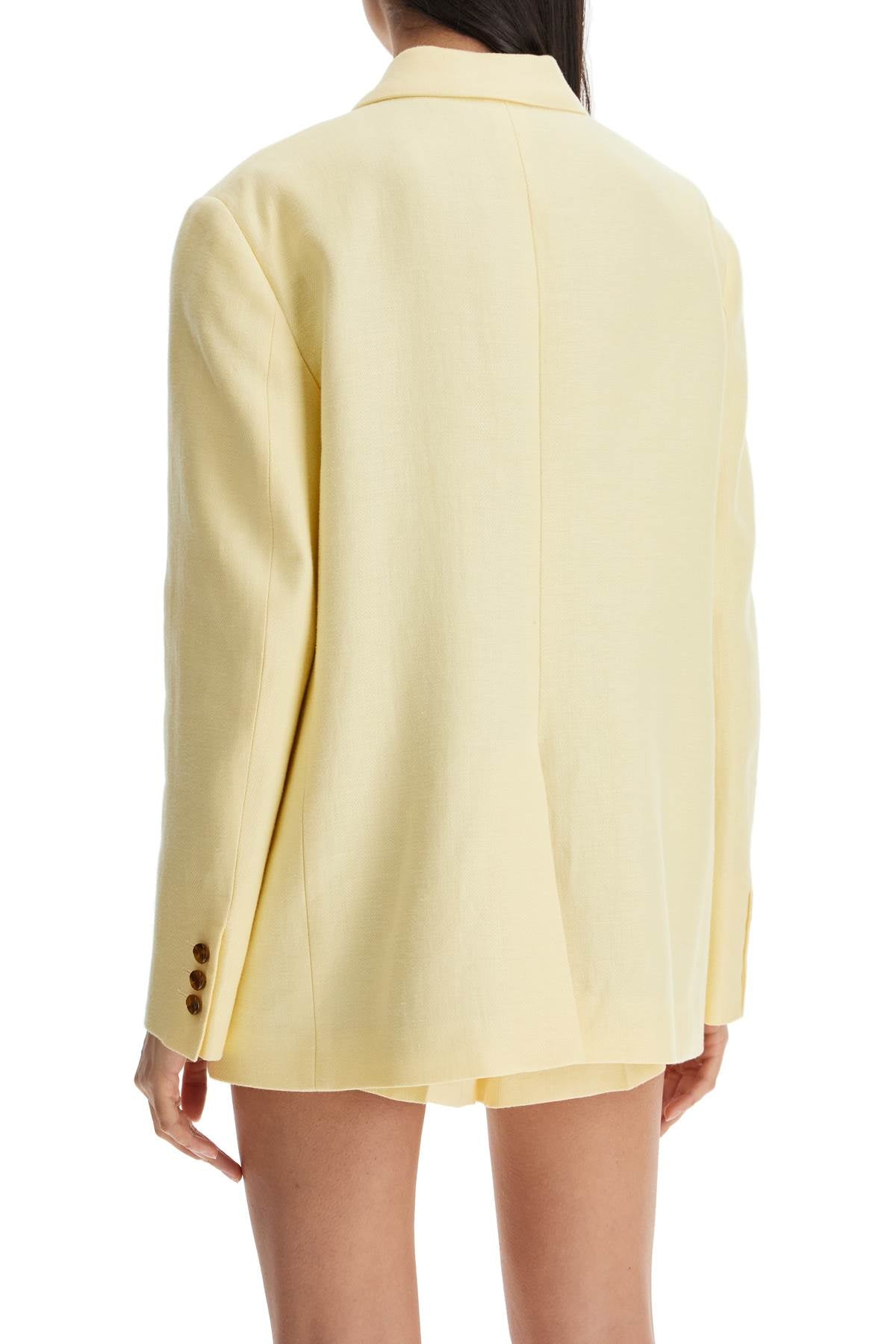 Blaze Milano light yellow linen oversized blazer image 2