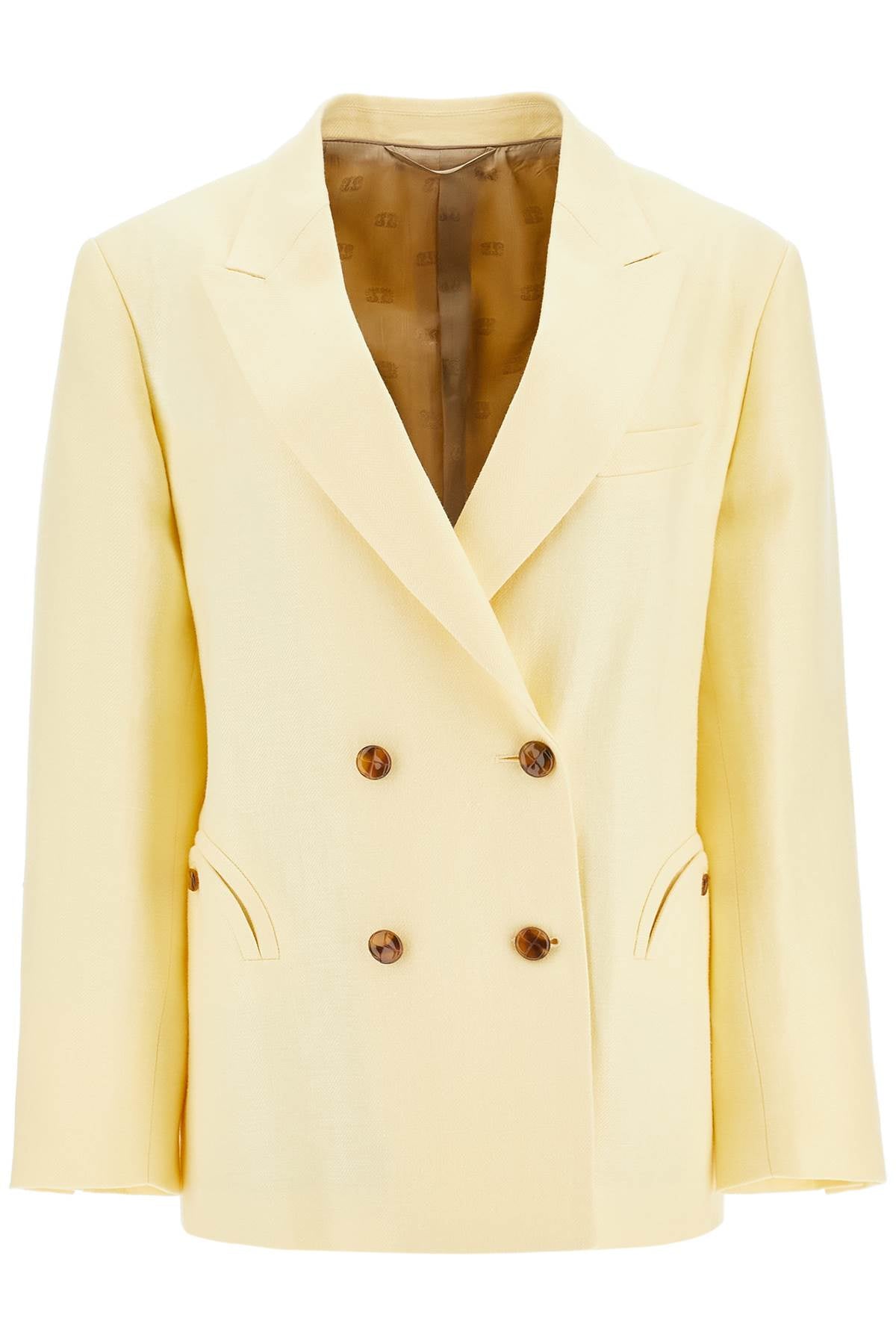 Blaze Milano light yellow linen oversized blazer image 0