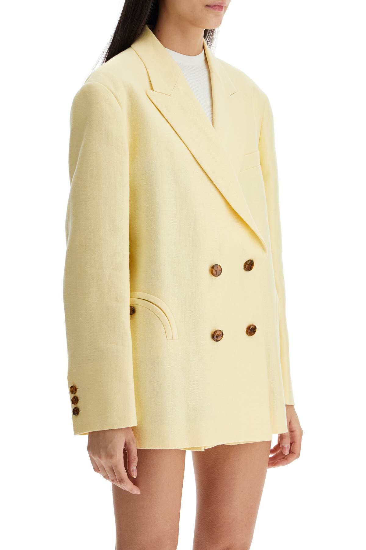 Blaze Milano light yellow linen oversized blazer image 1