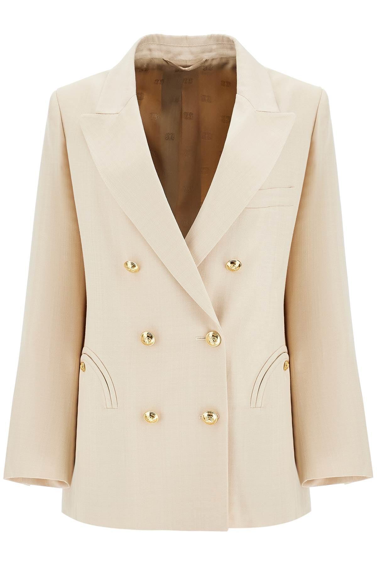 Blaze Milano ivory double-breasted viscose blazer image 0