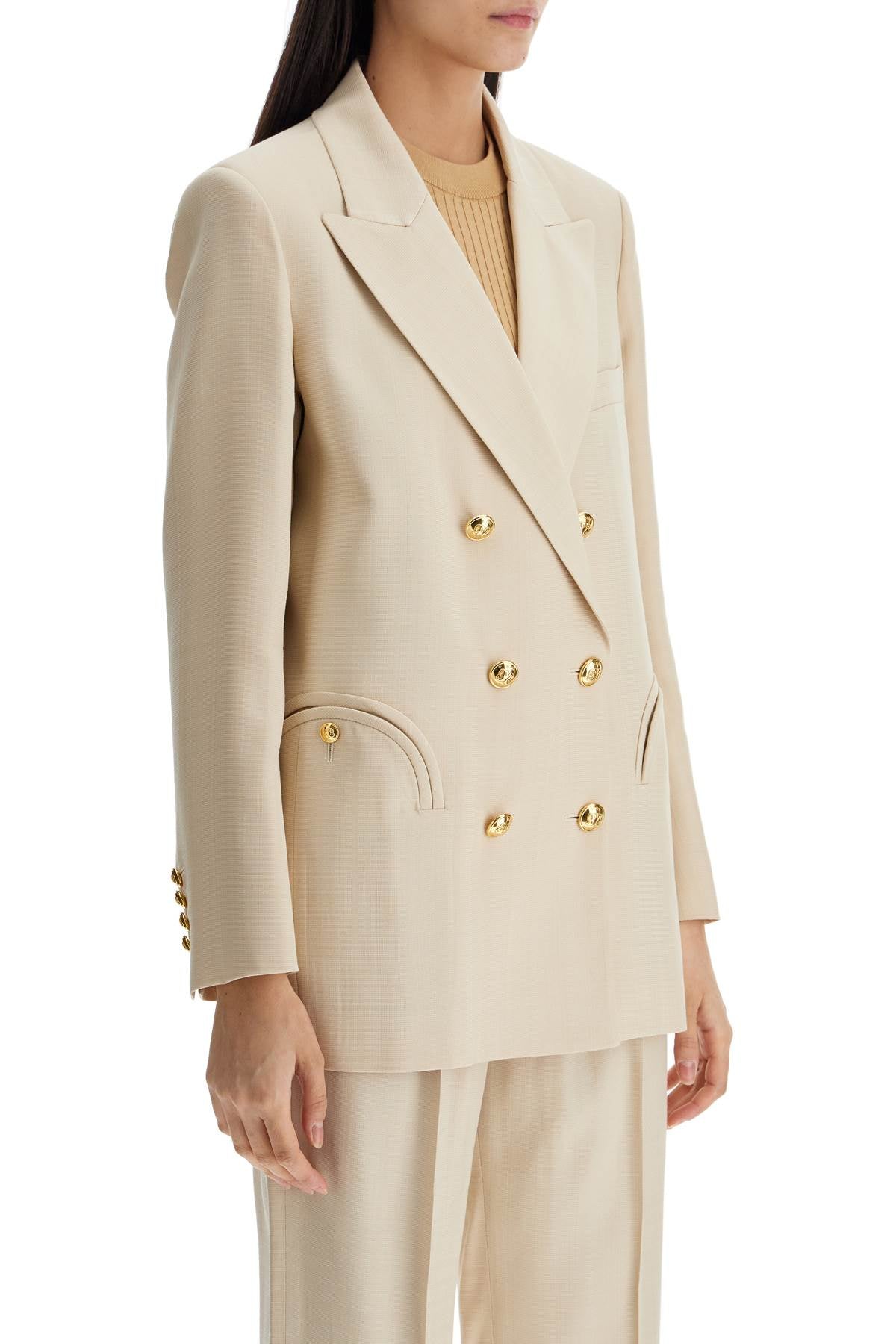 Blaze Milano ivory double-breasted viscose blazer image 1