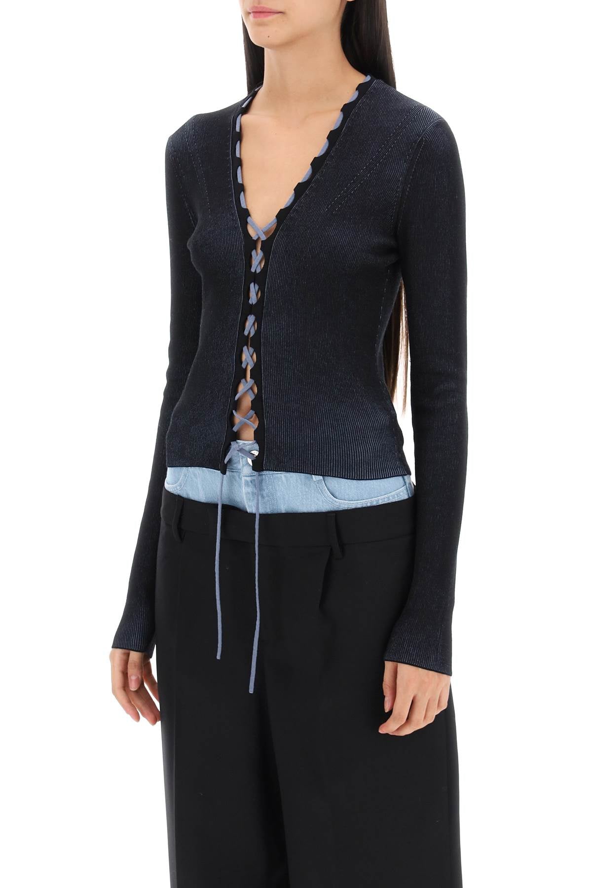 Dion Lee two-tone lace-up cardigan image 3